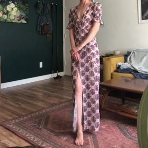 For Love & Lemons maxi dress. XS. Floral/purple